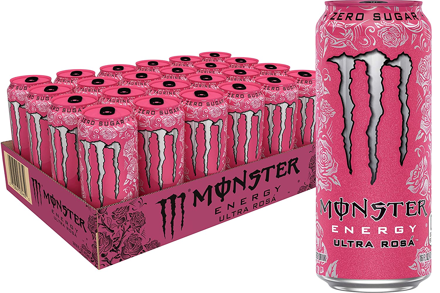 Monster Energy Ultra Rosa， Sugar Free Energy Drink， 16 Fl Oz (Pack of 24) - Image 7